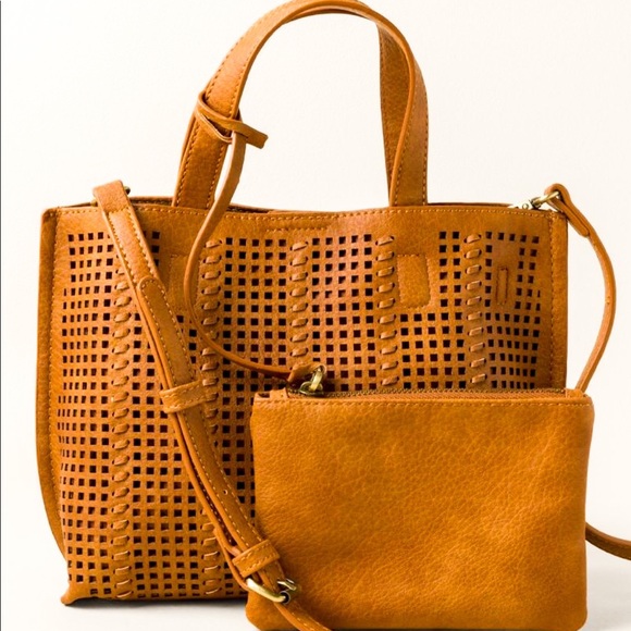 Francesca's Collections Handbags - ADRIANA PERFORATED MINI TOTE